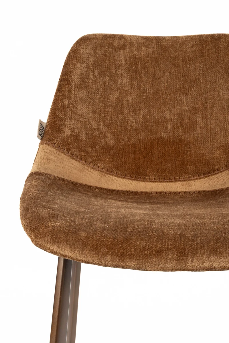 Dutchbone Tresenhocker Franky – Cognac, Polyester, 52 × 45 × 91 cm, 2er-Set