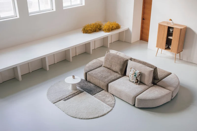 Zuiver Sofa-Element Hunter 1,5-Sitzer With Back – Sand, Stoff, 100 × 99 × 87 cm