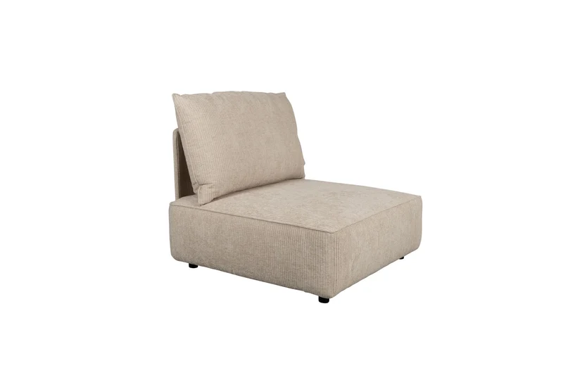 Zuiver Sofa-Element Hunter 1,5-Sitzer With Back – Sand, Stoff, 100 × 99 × 87 cm