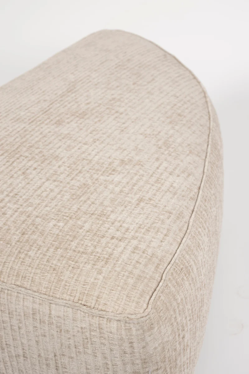 Zuiver Sofa-Element Hunter Pie Pouf Left – Sand, Stoff, 100 × 60 × 38 cm