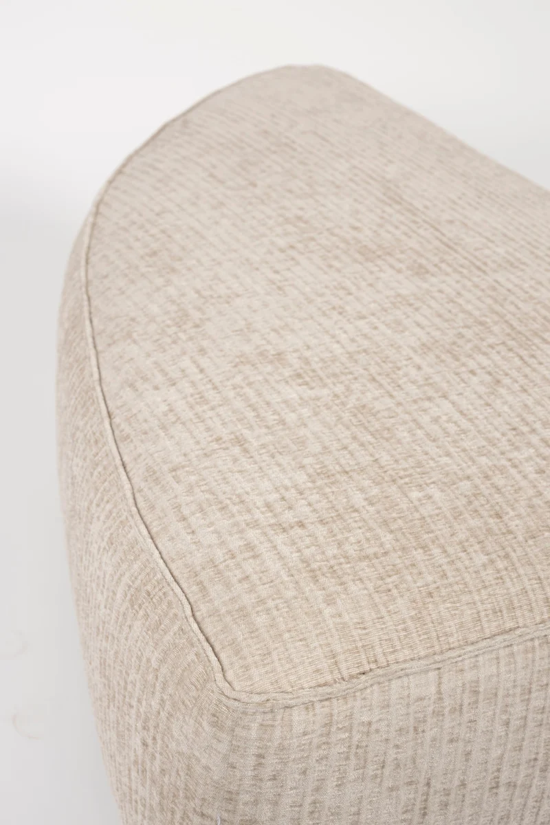 Zuiver Sofa-Element Hunter Pie Pouf Right – Sand, Stoff, 100 × 60 × 38 cm