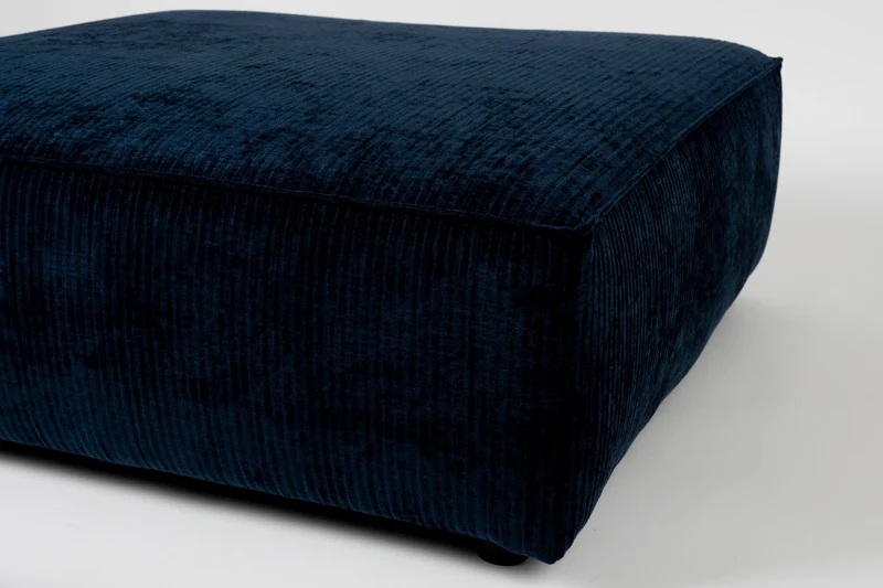 Zuiver Sofa-Element Hunter 1,5-Sitzer No Back Navy – Blau, Stoff, 100 × 99 × 38 cm