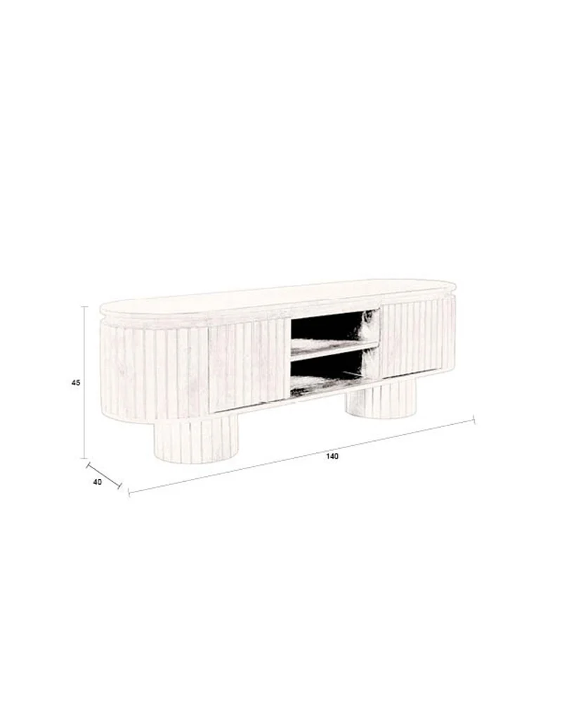 Dutchbone Sideboard Kenji – Braun, Mangoholz, 40 × 140 × 45 cm