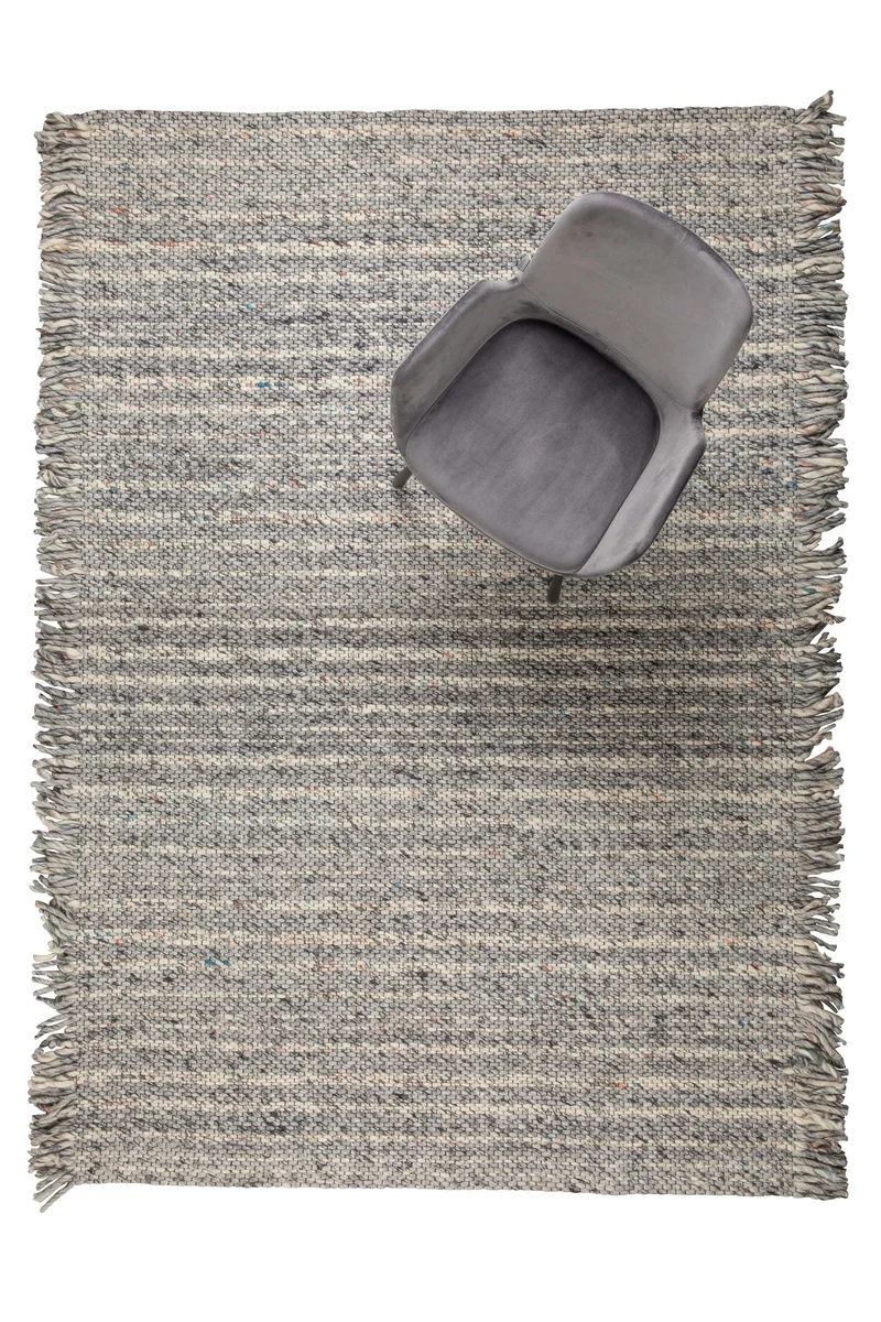 Zuiver Teppich Frills 170 × 240 cm Grey – Blau, Wolle