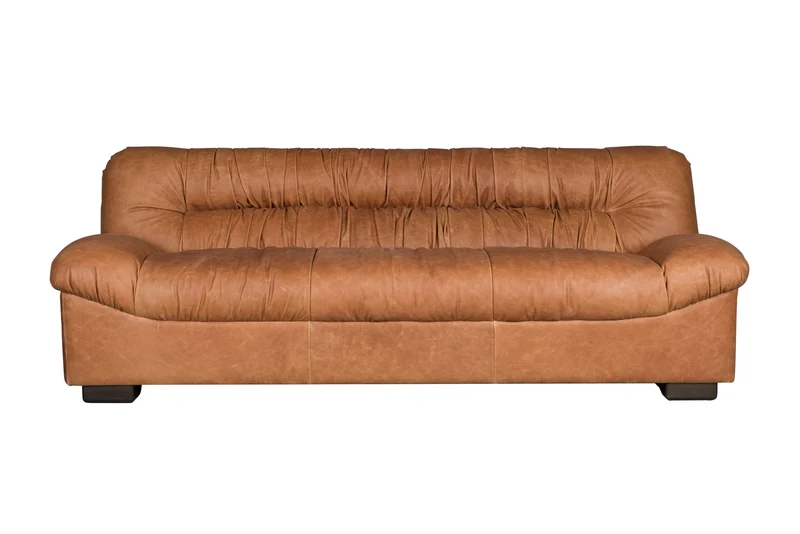 Dutchbone Sofa Douglas Wax Leather – Cognac, 102,5 × 214 × 78 cm