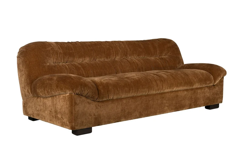 Dutchbone Sofa Douglas – Cognac, 102,5 × 214 × 78 cm