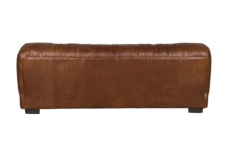Dutchbone Sofa Douglas Wax Leather Chocolate – Dark brown, 102,5 × 214 × 78 cm