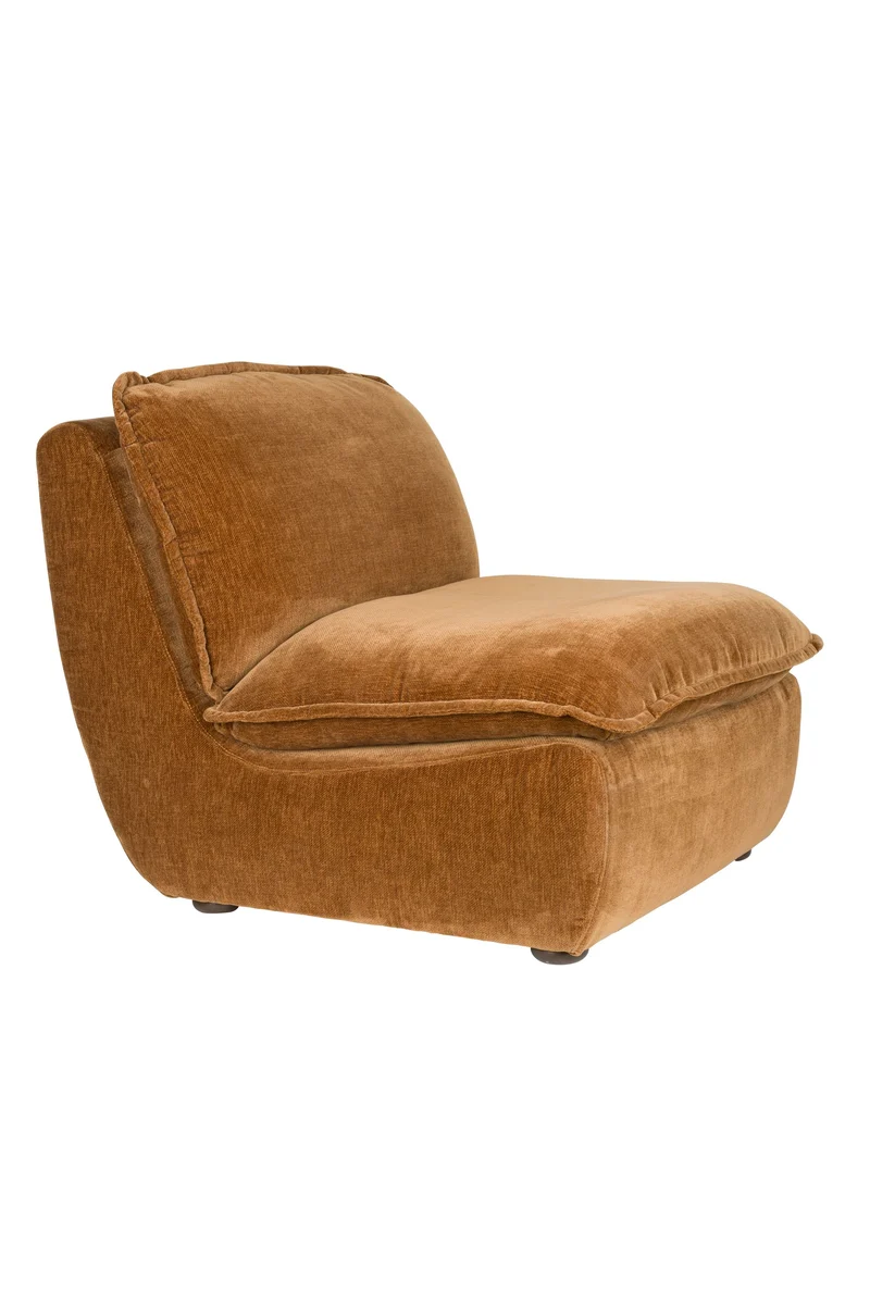 Dutchbone Loungesessel Radley – Cognac, Polyester, 100 × 82 × 83 cm