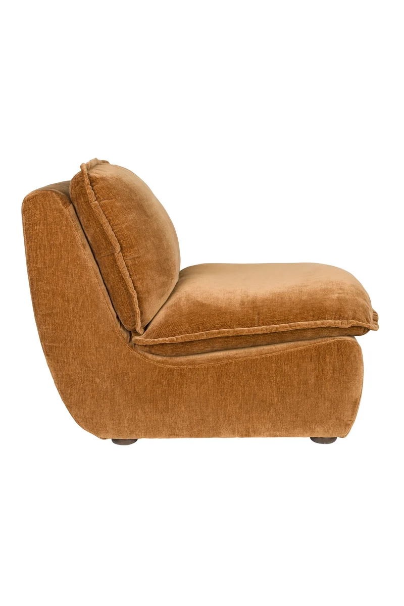 Dutchbone Loungesessel Radley – Cognac, Polyester, 100 × 82 × 83 cm