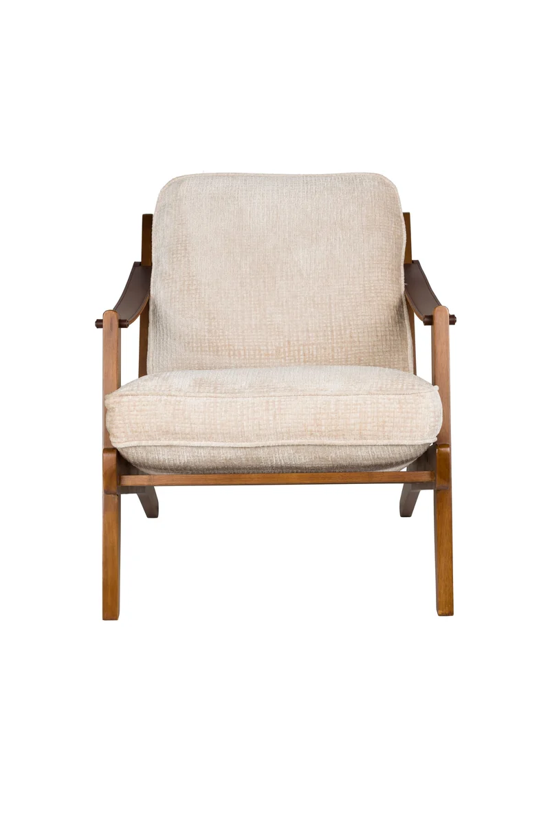 Dutchbone Loungesessel Washington – Beige, Polyester, 90 × 67 × 79 cm
