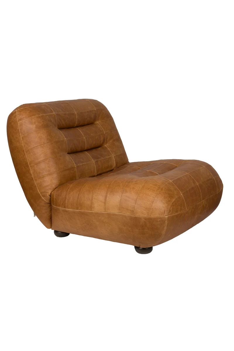 Dutchbone Loungesessel Wyatt Wax Leather – Cognac, Rindsleder, 101 × 87 × 70,5 cm