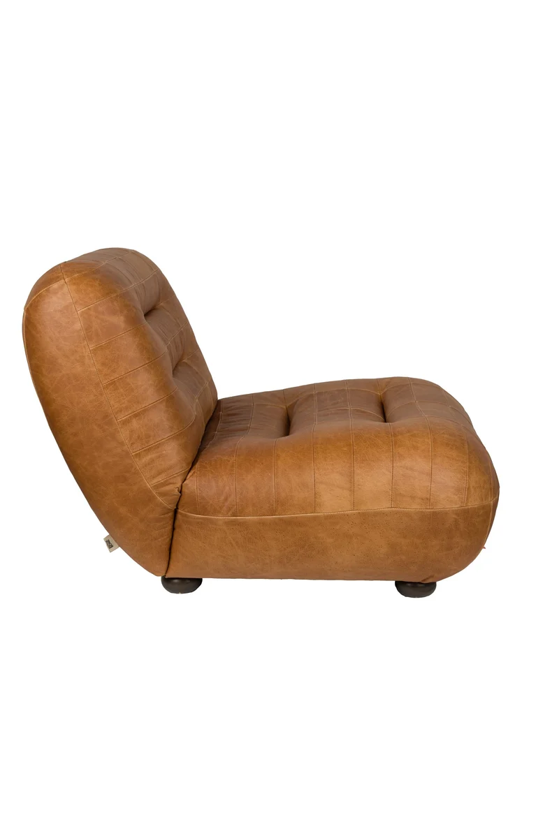 Dutchbone Loungesessel Wyatt Wax Leather – Cognac, Rindsleder, 101 × 87 × 70,5 cm