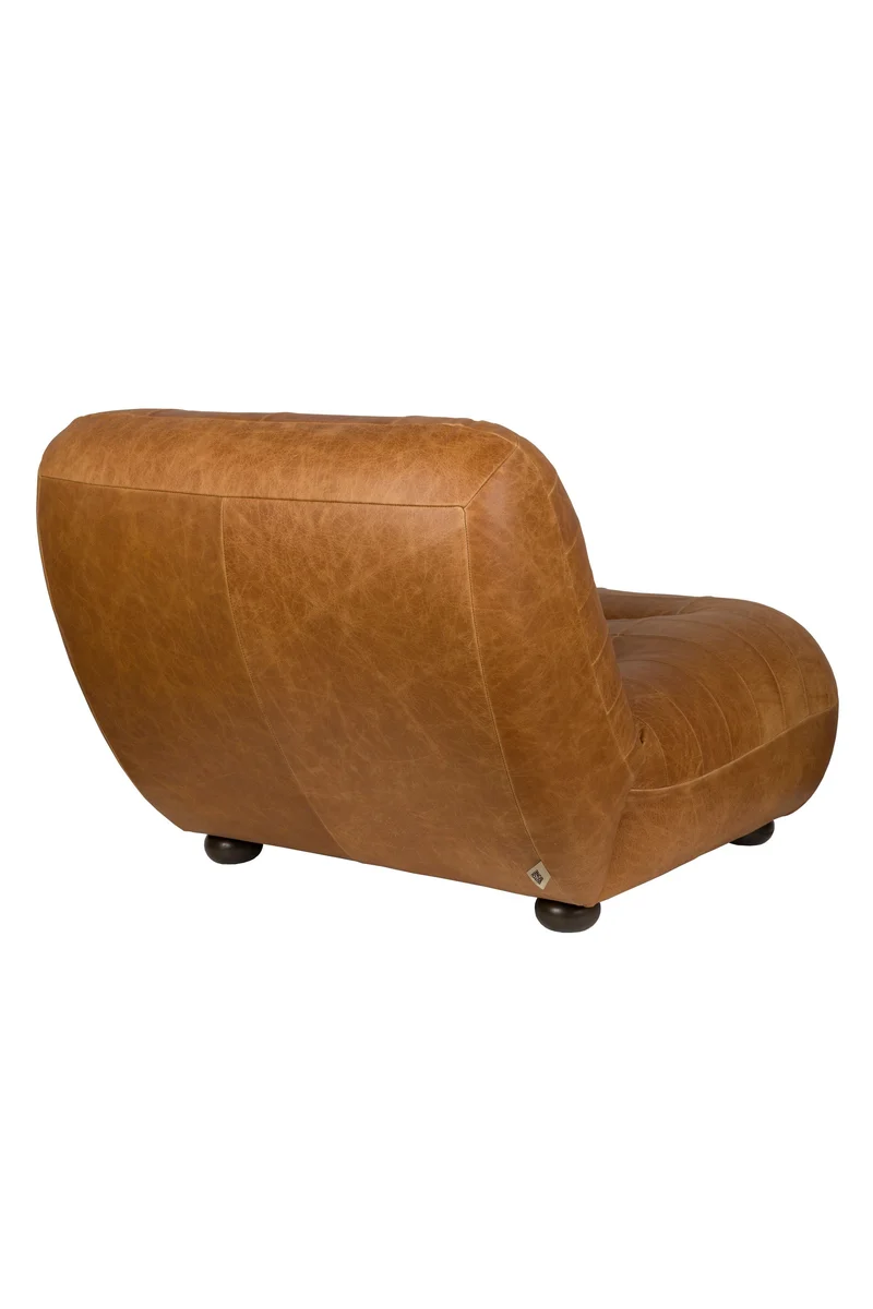 Dutchbone Loungesessel Wyatt Wax Leather – Cognac, Rindsleder, 101 × 87 × 70,5 cm