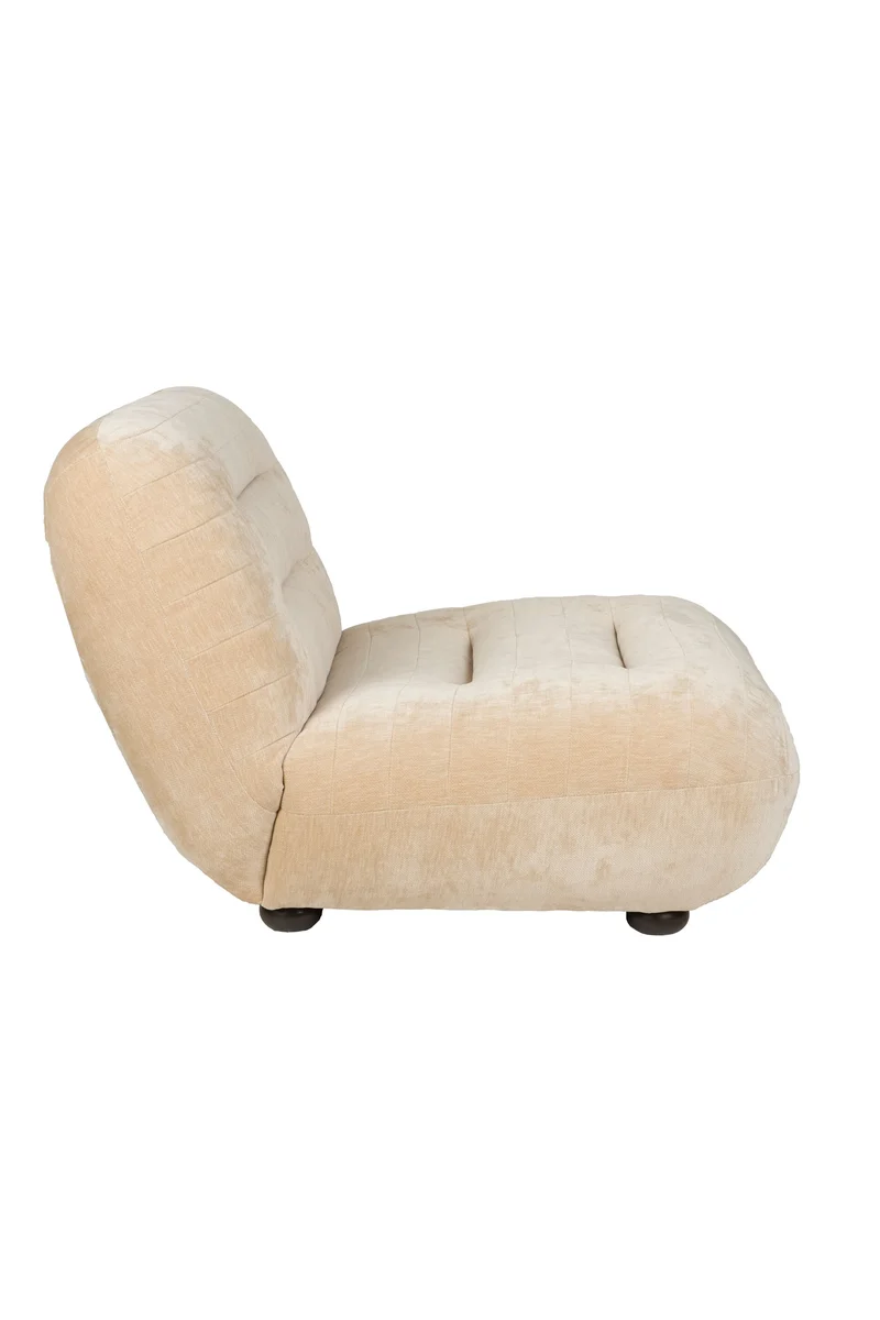 Dutchbone Loungesessel Wyatt Velours – Beige, Polyester, 101 × 87 × 70,5 cm