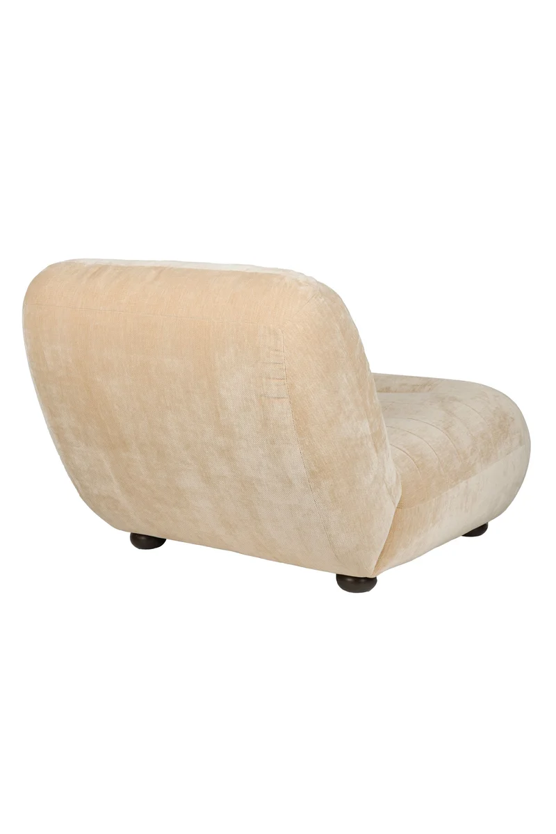 Dutchbone Loungesessel Wyatt Velours – Beige, Polyester, 101 × 87 × 70,5 cm