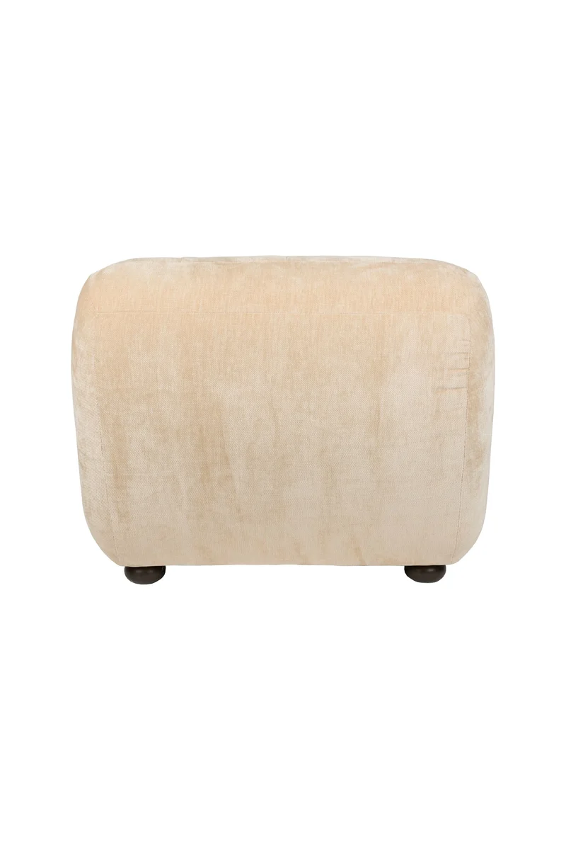 Dutchbone Loungesessel Wyatt Velours – Beige, Polyester, 101 × 87 × 70,5 cm