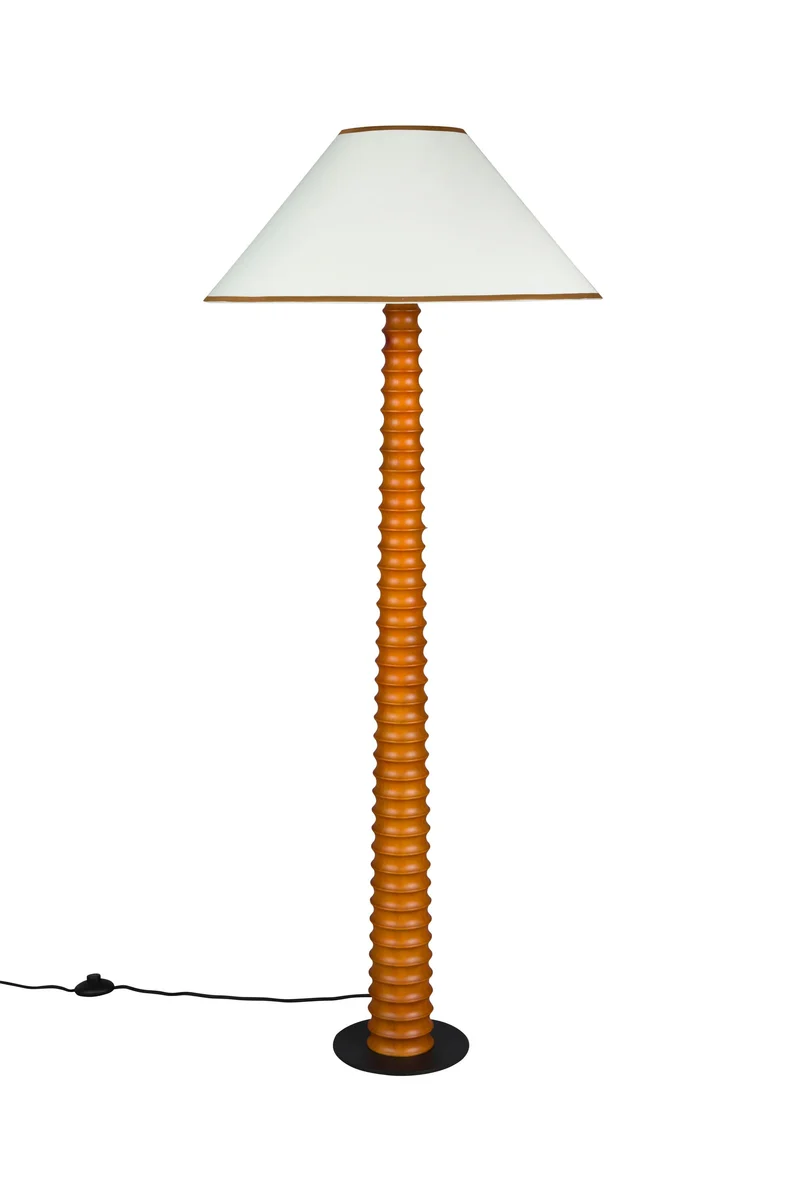 Dutchbone Stehleuchte Horace – Braun, Massives Eichenholz, 60 × 60 × 145 cm