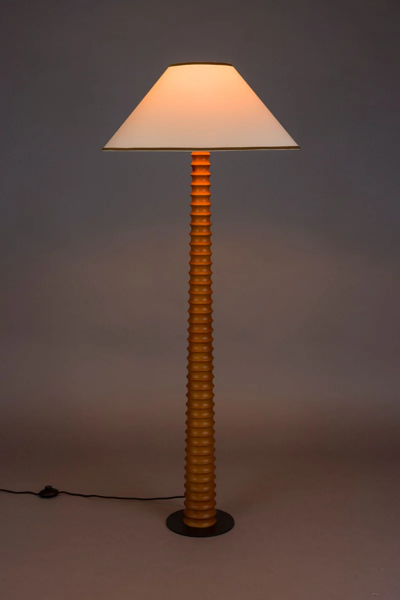 Dutchbone Stehleuchte Horace – Braun, Massives Eichenholz, 60 × 60 × 145 cm