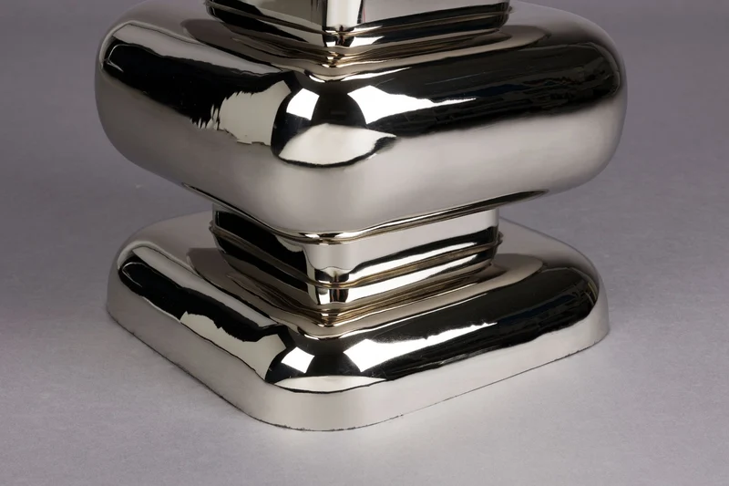Dutchbone Hocker Stubby Chrome – Eisen, 29 × 29 × 49 cm