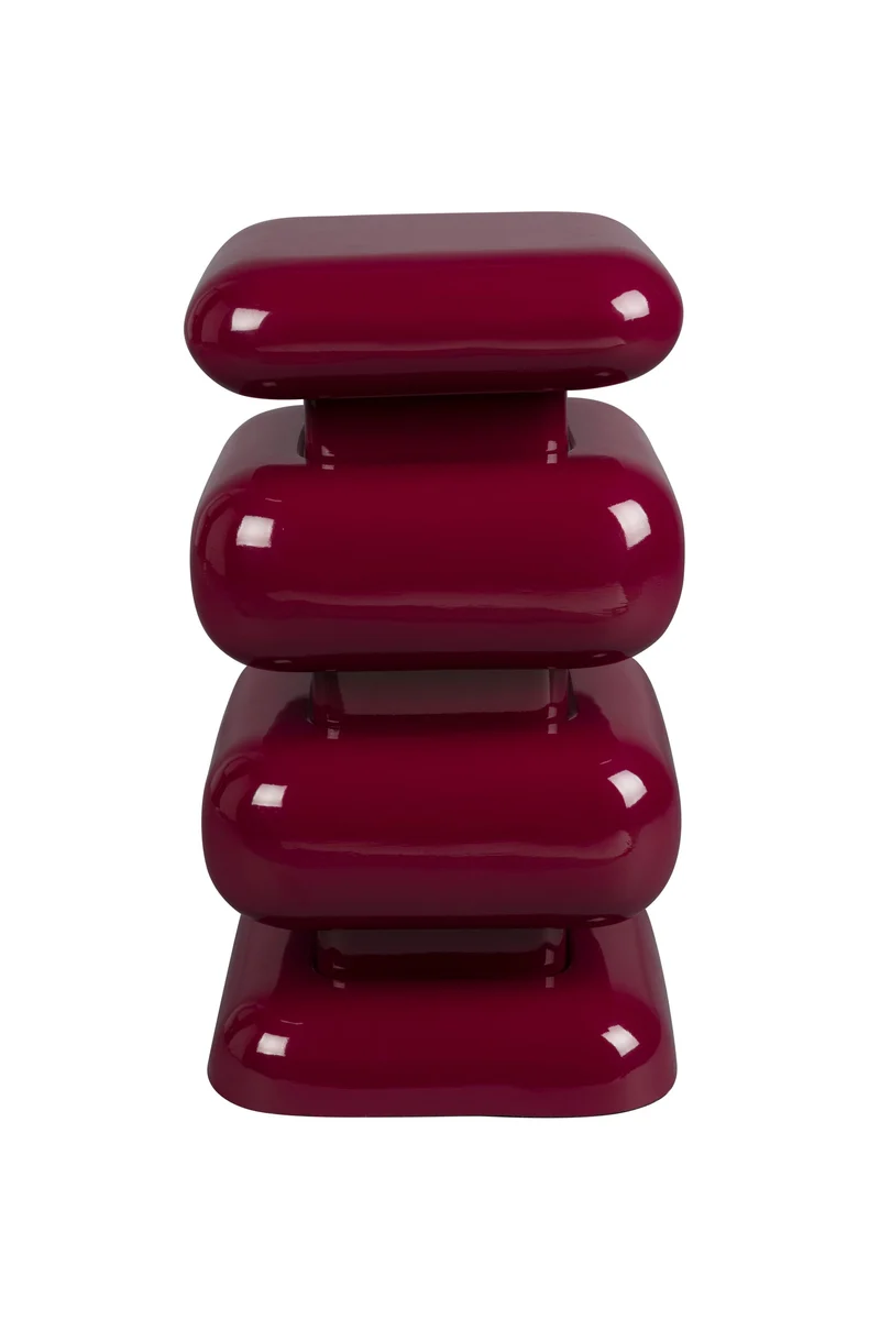 Dutchbone Hocker Stubby Bordeaux – Eisen, 29 × 29 × 49 cm