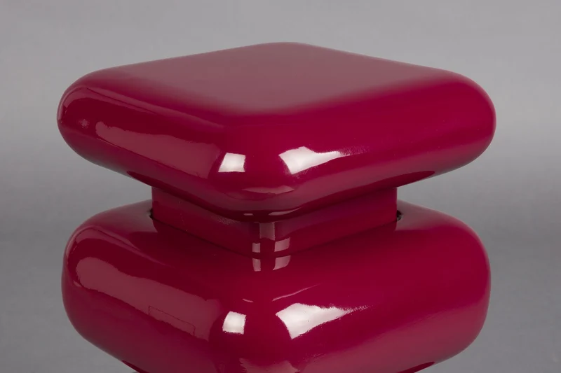 Dutchbone Hocker Stubby Bordeaux – Eisen, 29 × 29 × 49 cm