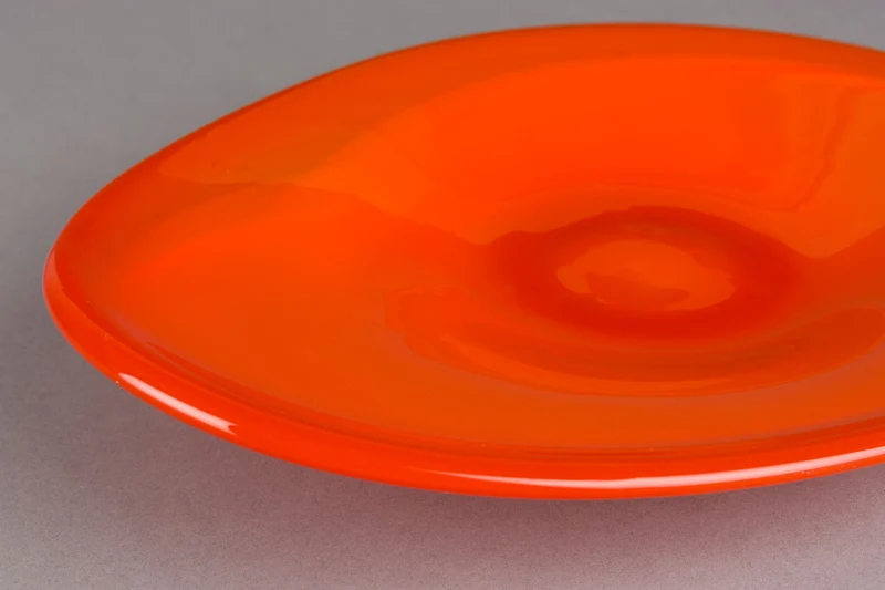 Dutchbone Tablett Gable – Orange, Glas, 37 × 37 × 6 cm