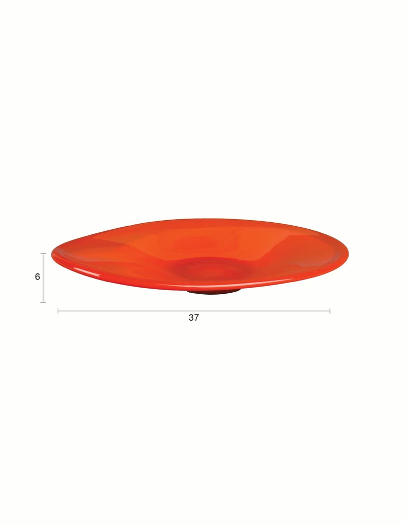 Dutchbone Tablett Gable – Orange, Glas, 37 × 37 × 6 cm