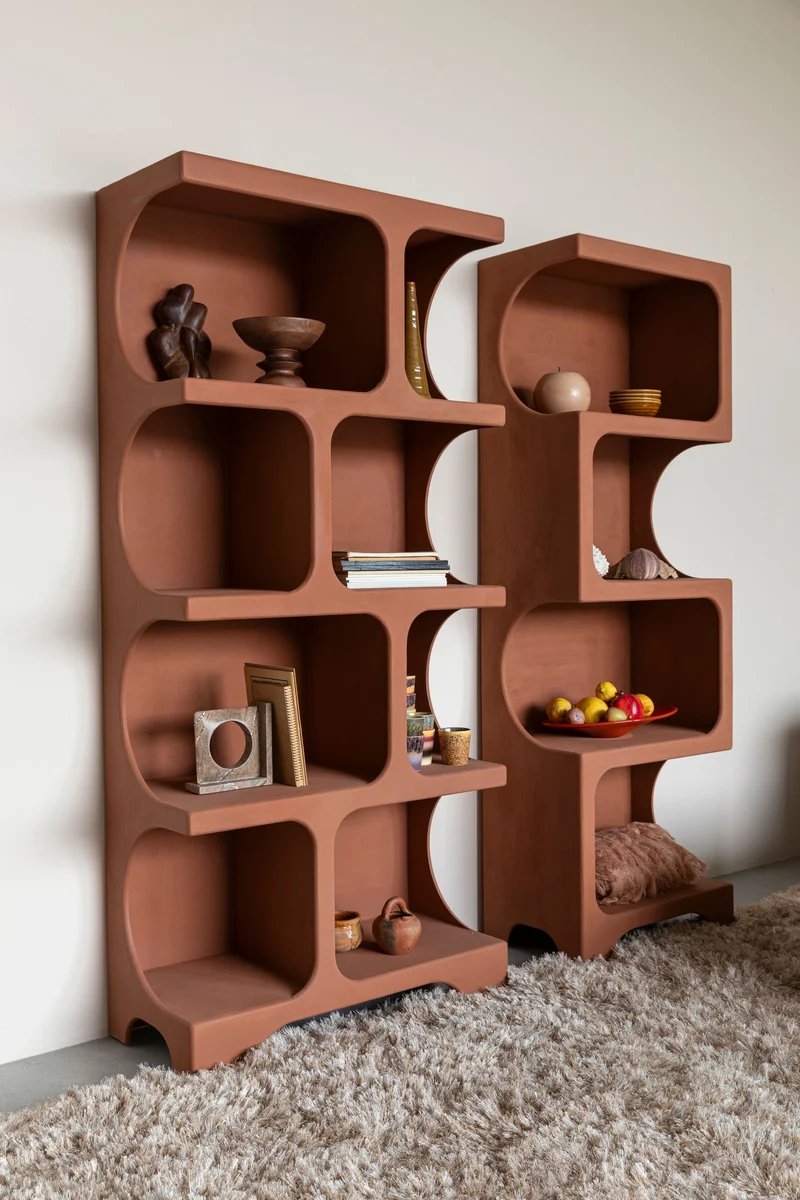 Dutchbone Regal Dundee XL – Terracotta, MDF, 37 × 85 × 180 cm