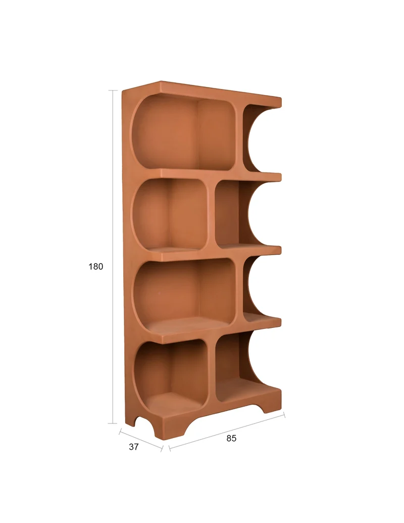 Dutchbone Regal Dundee XL – Terracotta, MDF, 37 × 85 × 180 cm