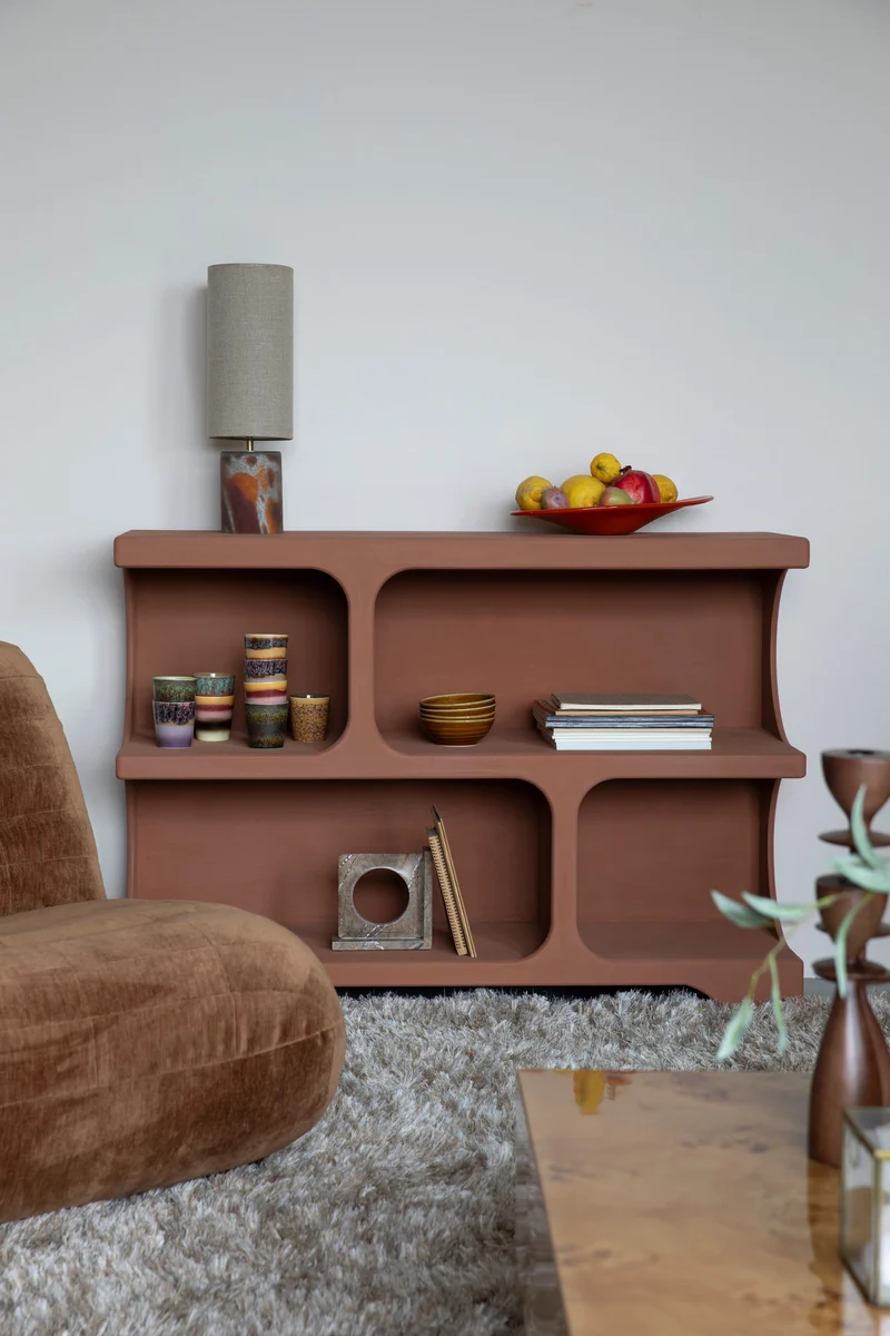 Dutchbone Regal Dundee M – Terracotta, MDF, 37 × 120 × 85 cm