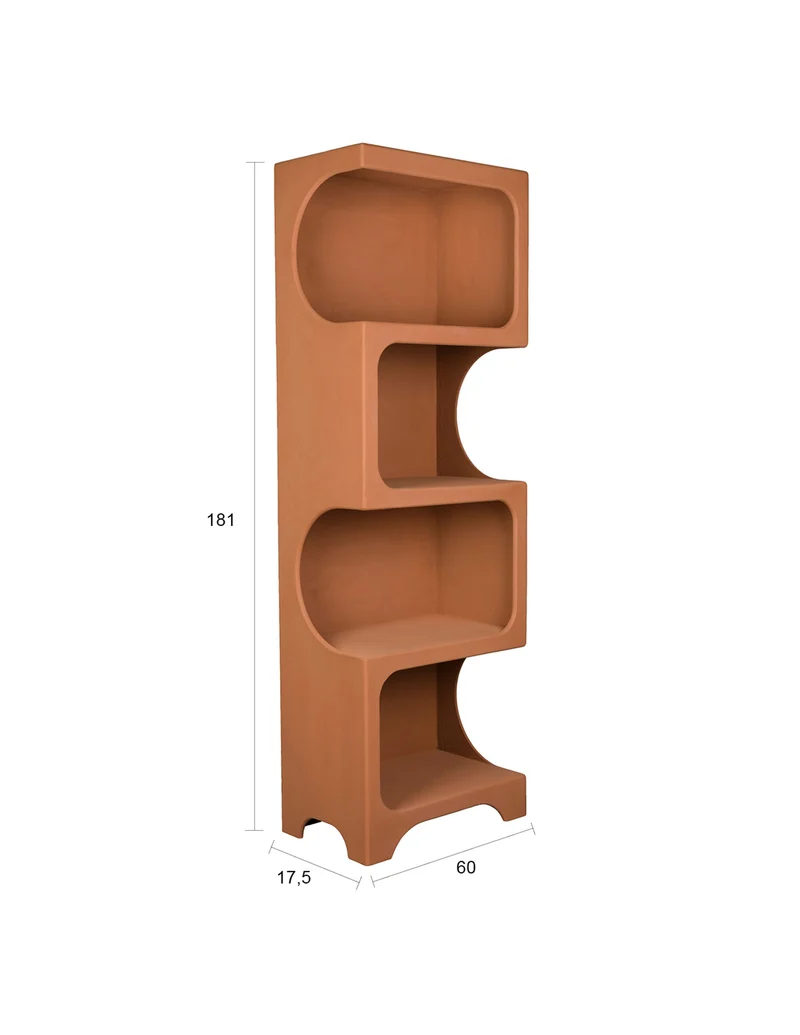 Dutchbone Regal Dundee L – Terracotta, MDF, 37 × 60 × 181 cm
