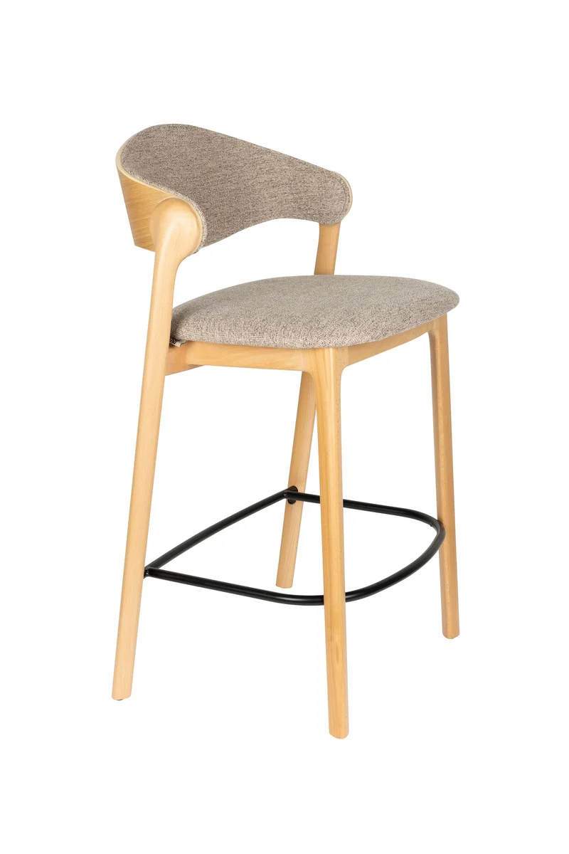 Dutchbone Tresenhocker Babington – Natur, Massives Buchenholz, 51,4 × 57,7 × 91,5 cm, 2er-Set