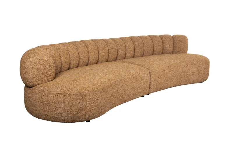 Dutchbone Sofa Duvane 4,5-Sitzer – Braun, Polyester, 114 × 310 × 68 cm