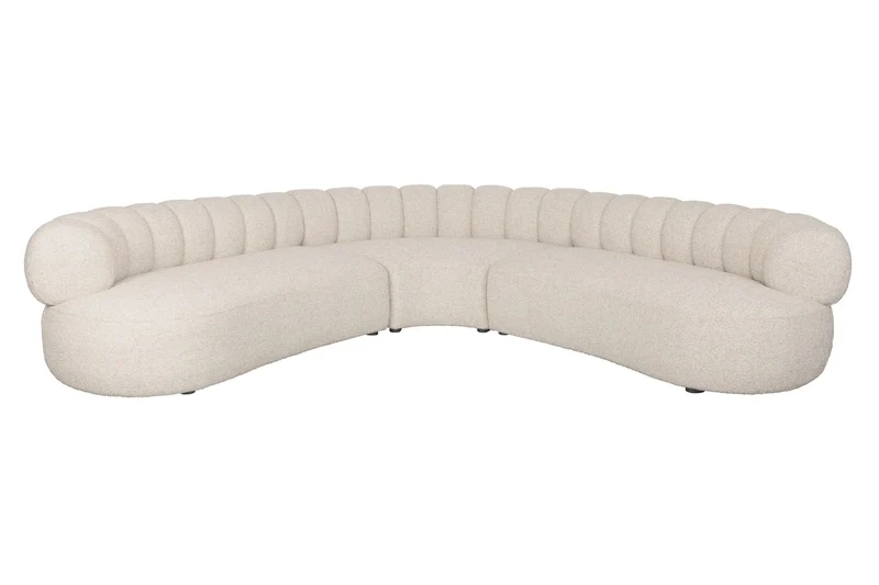 Dutchbone Sofa Duvane 7-Sitzer – Beige, Polyester, 286 × 286 × 68 cm