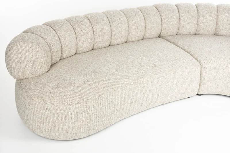 Dutchbone Sofa Duvane 7-Sitzer – Beige, Polyester, 286 × 286 × 68 cm