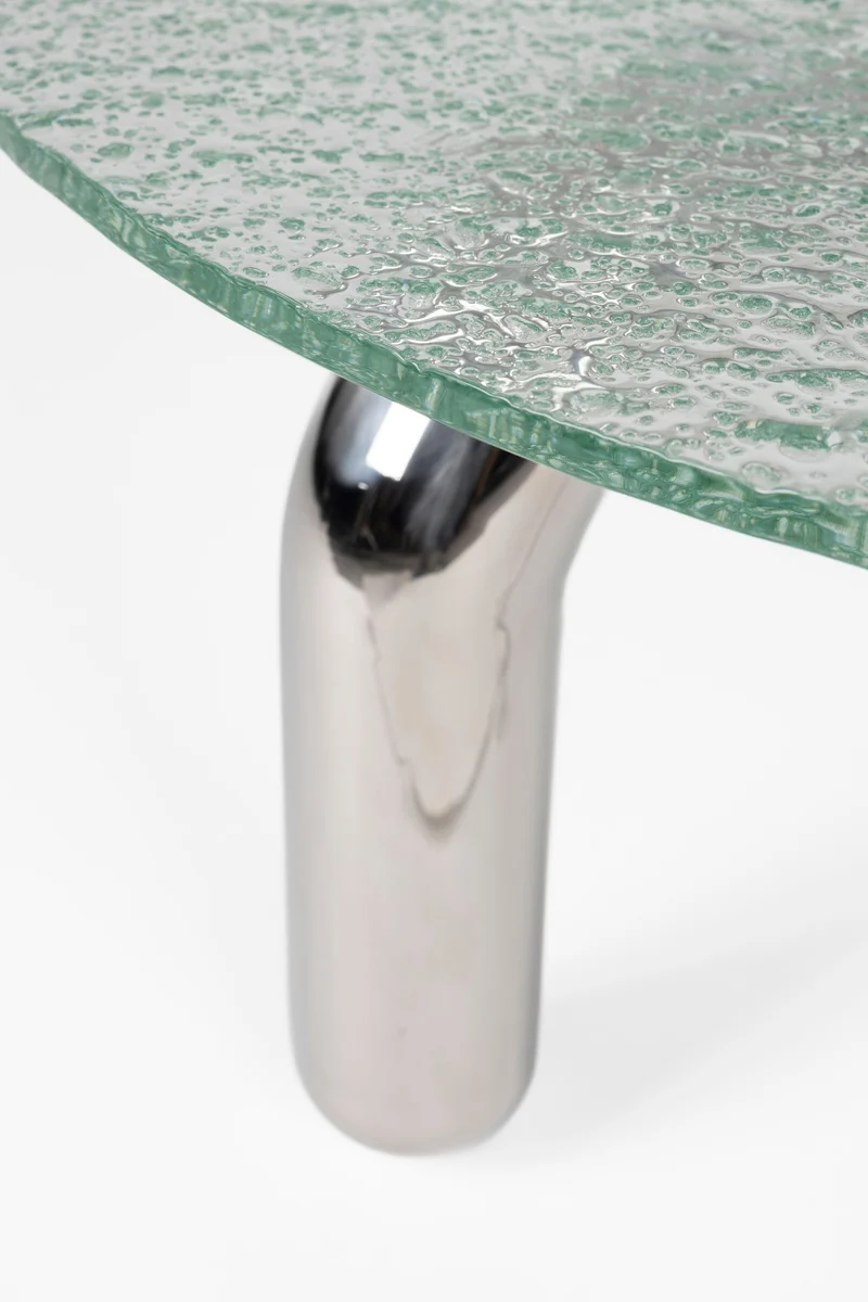 Dutchbone Beistelltisch Marly – Silber, 60 × 60 × 43,5 cm