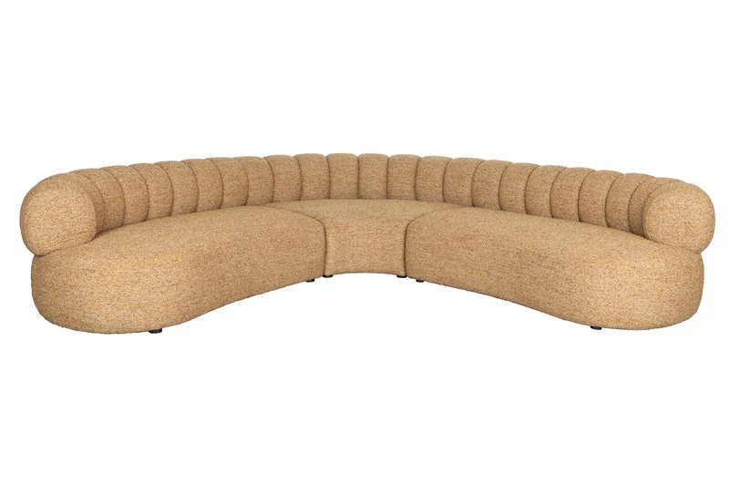 Dutchbone Sofa Duvane 7-Sitzer – Braun, Polyester, 286 × 286 × 68 cm
