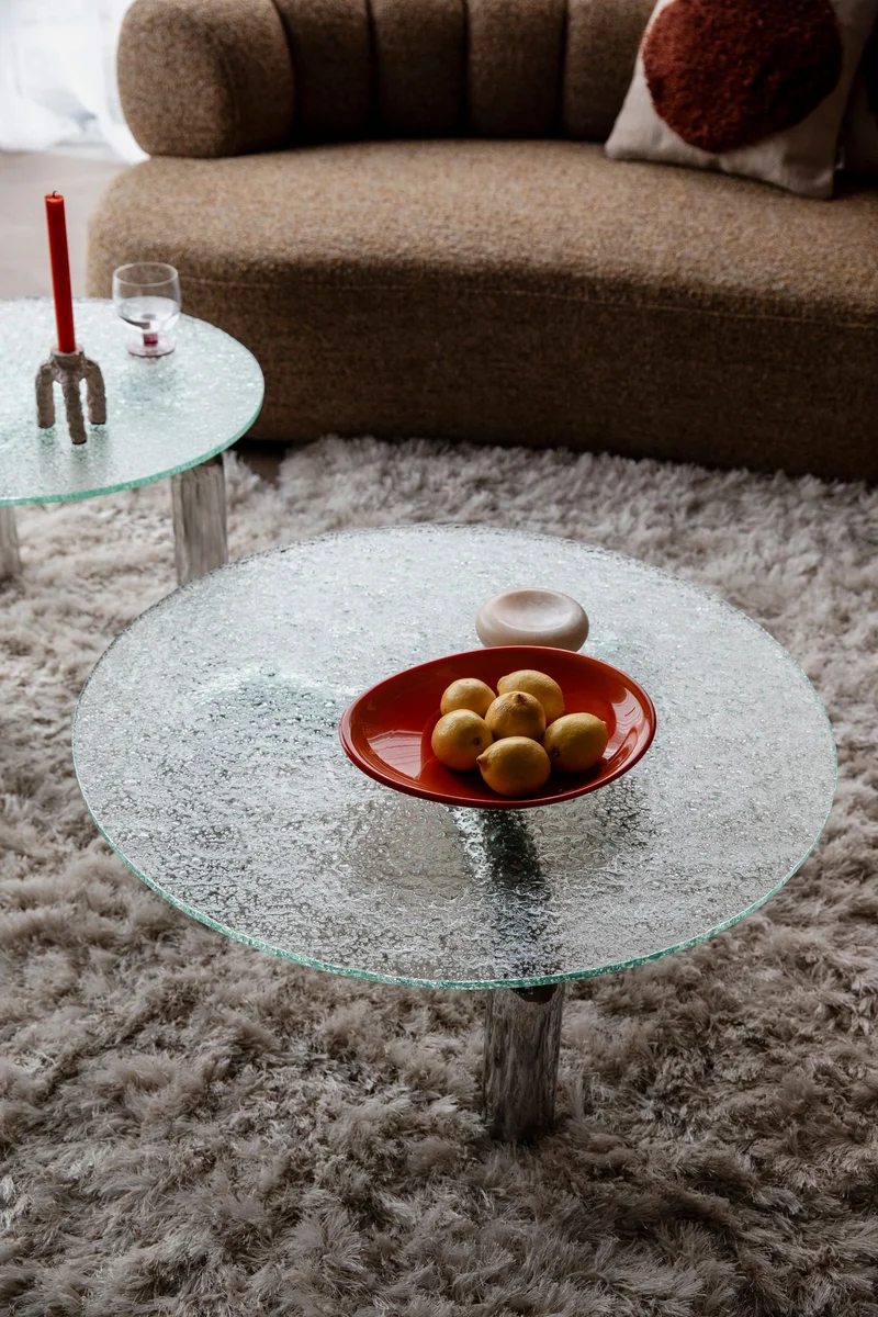 Dutchbone Couchtisch Marly – Silber, 80 × 80 × 33,5 cm