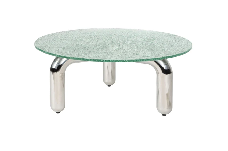 Dutchbone Couchtisch Marly – Silber, 80 × 80 × 33,5 cm