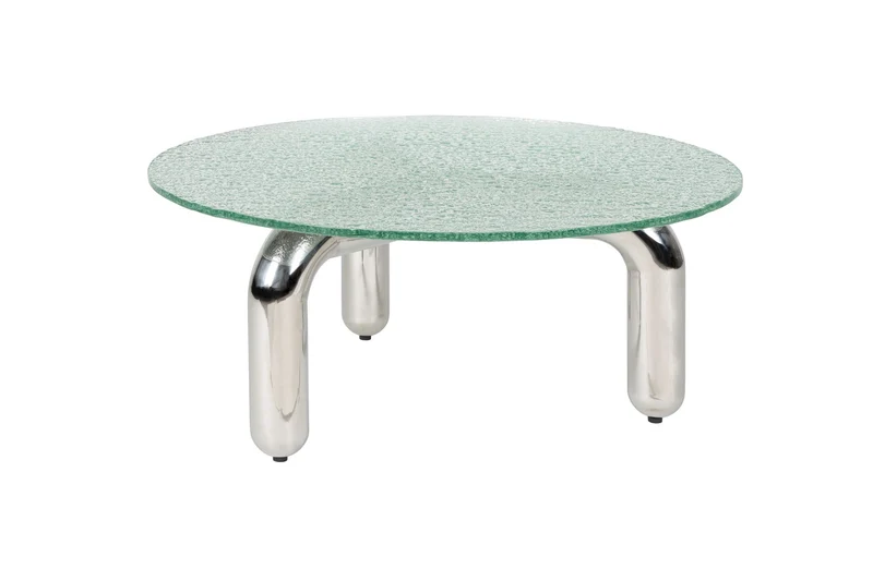 Dutchbone Couchtisch Marly – Silber, 80 × 80 × 33,5 cm