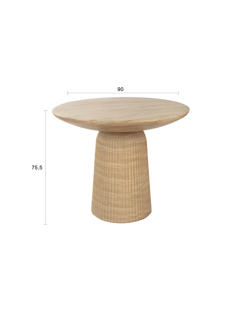 Dutchbone Esstisch Brison – Natur, Beton, 90 × 90 × 75,5 cm