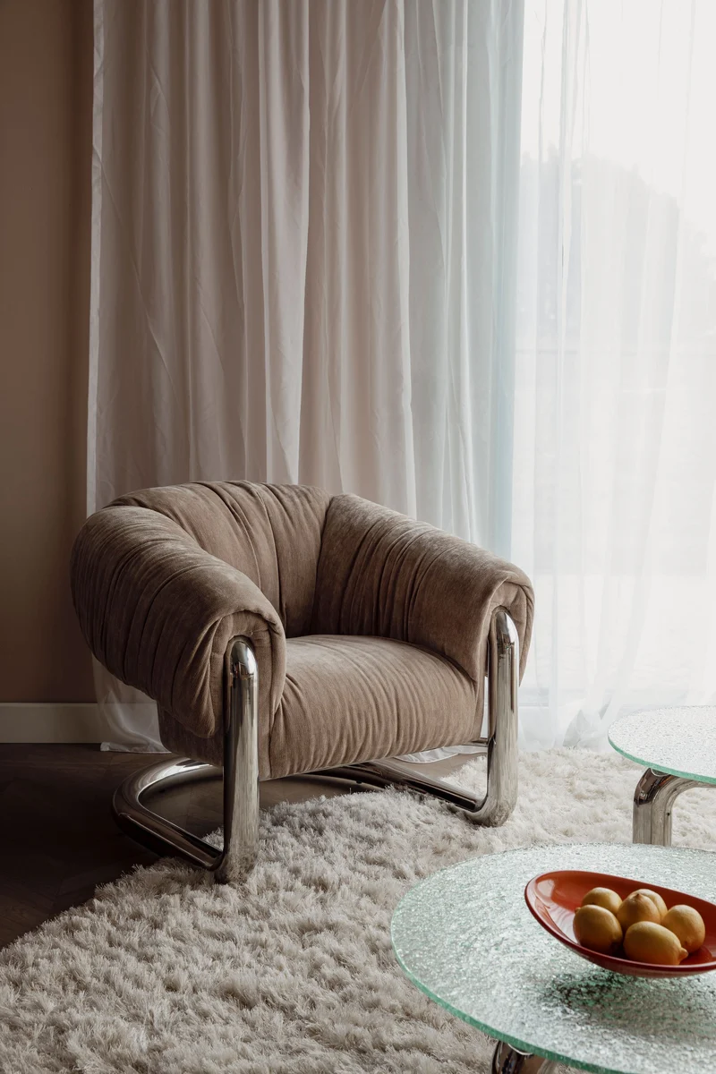 Dutchbone Loungesessel Marly – Silber, Polyester, 96 × 98 × 79 cm