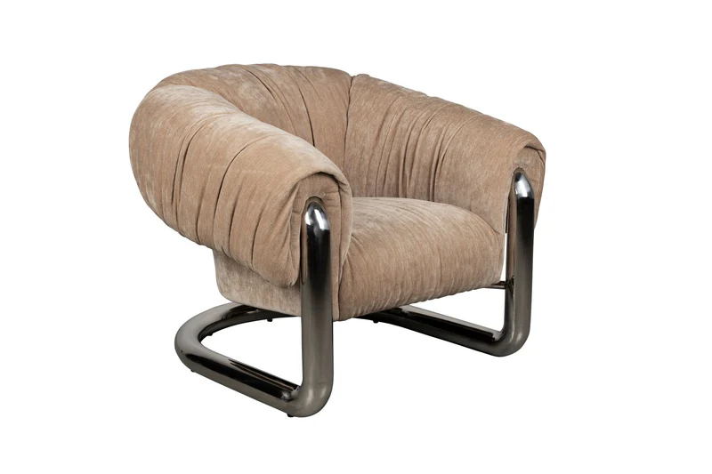 Dutchbone Loungesessel Marly – Silber, Polyester, 96 × 98 × 79 cm