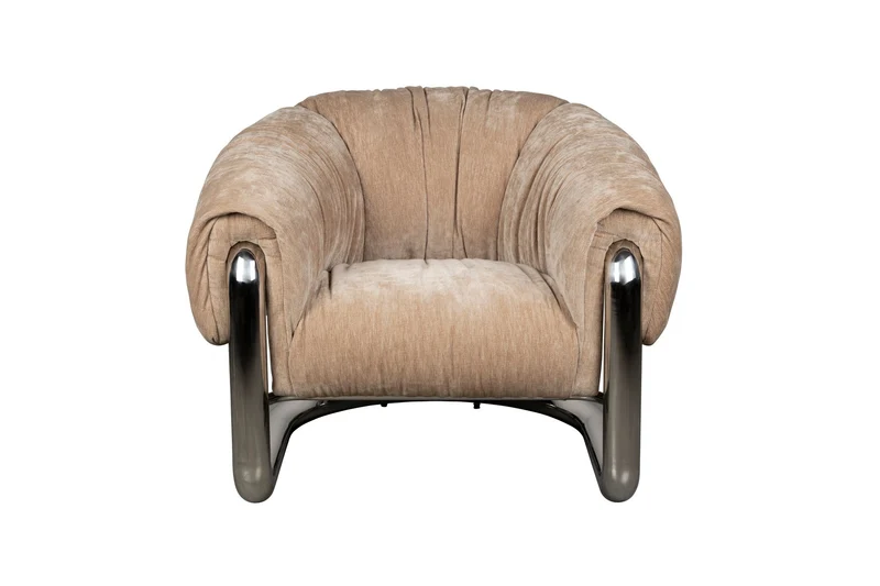 Dutchbone Loungesessel Marly – Silber, Polyester, 96 × 98 × 79 cm