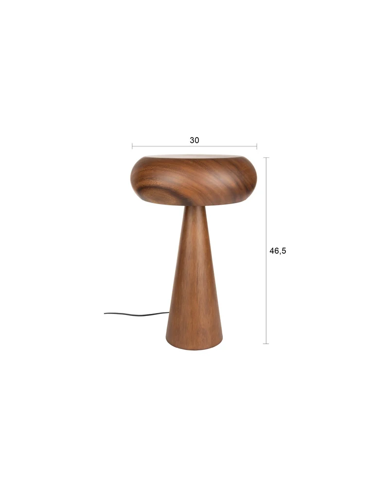 Dutchbone Tischleuchte Morel M – Braun, Akazienfurnier, 46,5 × 30 × 46,5 cm