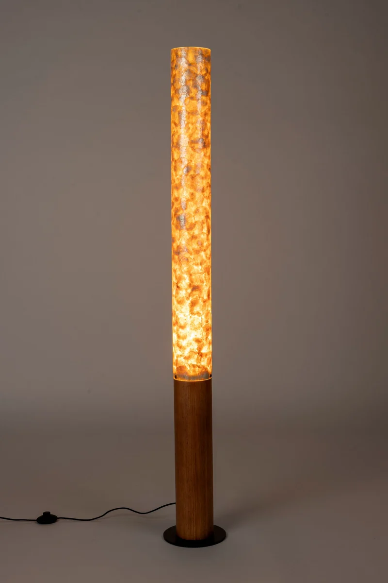 Dutchbone Stehleuchte Beam – Beige, Massives Eichenholz, 18 × 18 × 150 cm