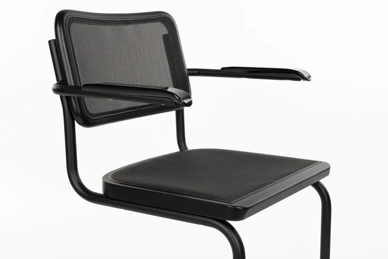 Dutchbone Sessel Carree – Schwarz, Massives Buchenholz, 53 × 60 × 83 cm, 2er-Set
