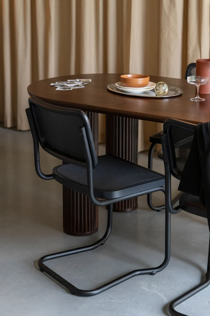 Dutchbone Stuhl Carree – Schwarz, Massives Buchenholz, 53 × 49 × 83 cm, 2er-Set