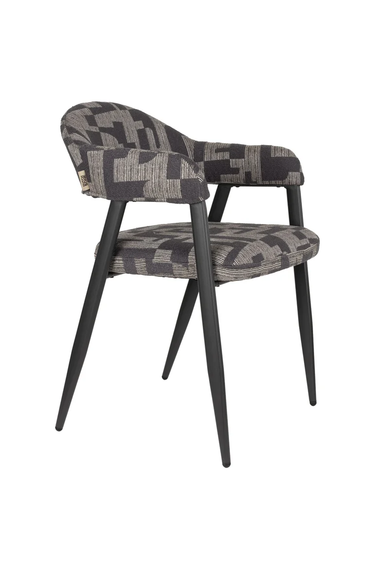 Dutchbone Stuhl Miyo – Dunkelbraun, Stahl, 55 × 81 cm, 2er-Set