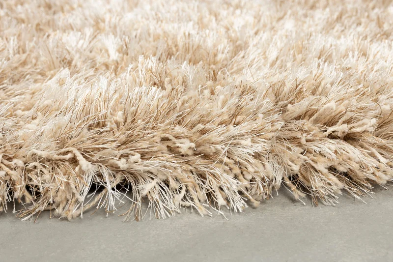 Dutchbone Teppich Hairy '200 – Weiß, Wolle, 200 × 200 × 0,68 cm